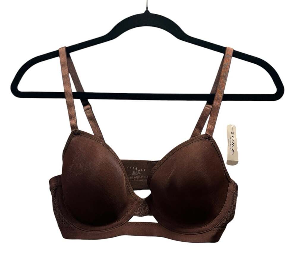 SOMA Intimates The INNOVATOR DEMI Dark Nude Minimal Modern Everyday Bra-32C